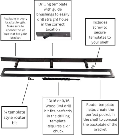 Floating Shelf Brackets - Sheppard Brackets - Easy Install - Heavy Duty (28 inch Build Kit)