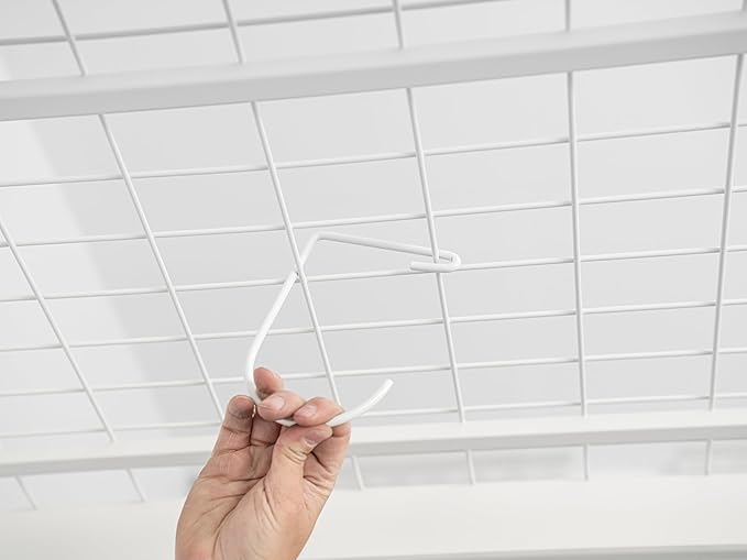 Heavy-Duty Overhead Storage Rack + Wall Mount Shelving Hooks – 4-Pack Steel Storage Hooks for Bikes, Ladders, Tools & Gear – Fits Overhead Racks & Shelving (Powder Coated)