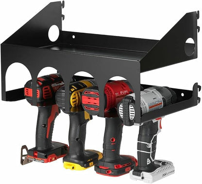 OmniWall Cordless Drill Holder Tool Organization System Silver