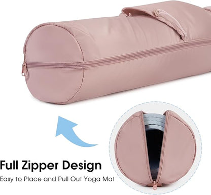 sportsnew Yoga Mat Bag, Full Zip Cargo Yoga Mat Carrier Bag with Drawstring Water Bottle Pocket and Bottom Wet Pocket, Exercise Yoga Mat Carrier Holder Multi-Functional Storage Bag Patent Pending