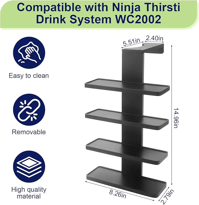 Flavor Pods Holder for Ninja Thirsti - 5-tier Holds 20 Flavore Water Drops Storage Rack for Ninja Thirsties WC1001/WC1002 Drink System Soda Machine, Soda Maker Syrup Holder Accessories(Shelf Only)