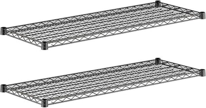 2-Pack Black 18" x 48" Additional Wire Shelf for Shelving Units, Replacement Shelves for Wire Rack