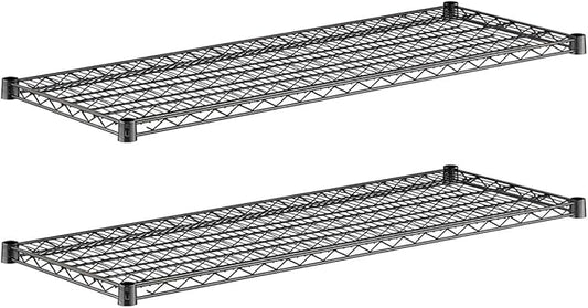 2-Pack Black 18" x 48" Additional Wire Shelf for Shelving Units, Replacement Shelves for Wire Rack