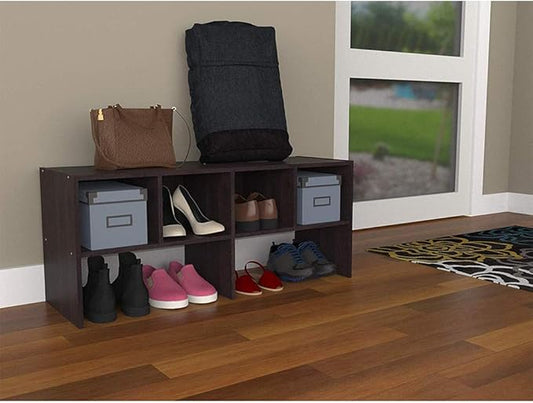 ClosetMaid 508200 Heavy Duty Shelf Organizer with Shoe Rack and Cube Storage, Espresso (2 Pack)