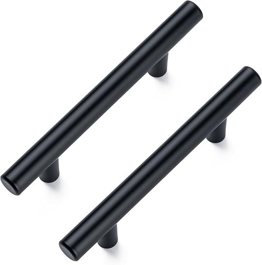 20 Pack Cabinet Pulls Matte Black Stainless Cabinet Handles, for Kitchen and Bathroom Cabinets, 5 Inch Length, 3 Inch Hole Center