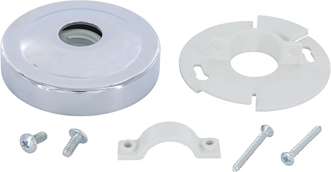 Danco 12005 Shower Arm Stabilizer Bracket and Flange Cover, No Size, Chrome