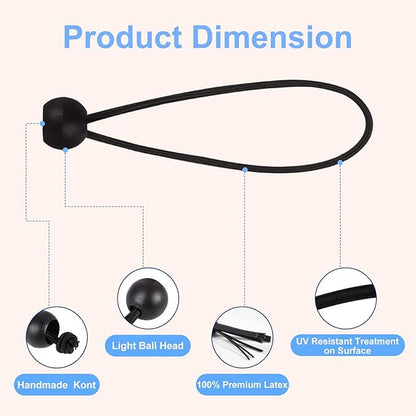30PCS of 3 Sizes Ball Bungee Cords, 6, 9, 11 Inch Tarp Canopy Bungee Balls, Heavy Duty Tie Down Cord for Shelter, Gazebo, Camping, Tent, Cargo, Holding Wire and Hoses (Ball Size 1 inch)