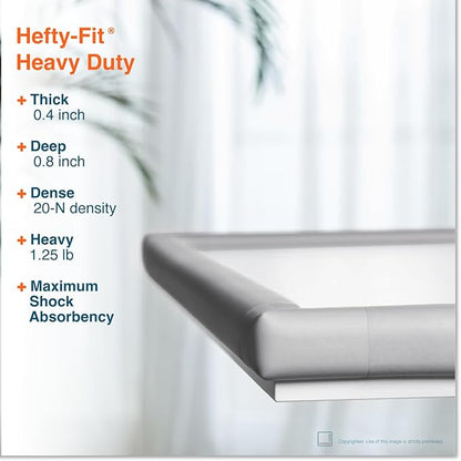 Roving Cove HeftyFit Edge Corner Protector Baby Proofing (Large 15ft Edge 4 Corners), Heavy-Duty, Soft NBR Rubber Foam, Furniture Fireplace Safety Bumper Guard, 3M Adhesive, Stone Grey