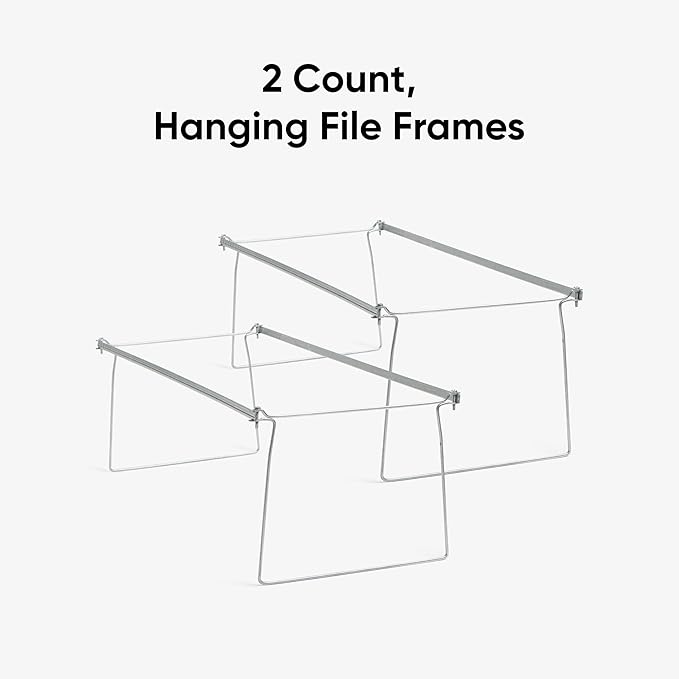 Smead Frames, Hanging File, Heavy Duty Steel Letter Size, Adjustable 23"-27" Rails, 2-Pack Gray, Converts Drawers to Hanging Folder Storage, for Office Home Classroom Organization