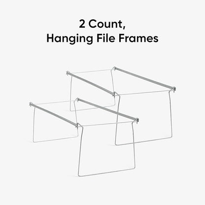 Smead Frames, Hanging File, Heavy Duty Steel Letter Size, Adjustable 23"-27" Rails, 2-Pack Gray, Converts Drawers to Hanging Folder Storage, for Office Home Classroom Organization