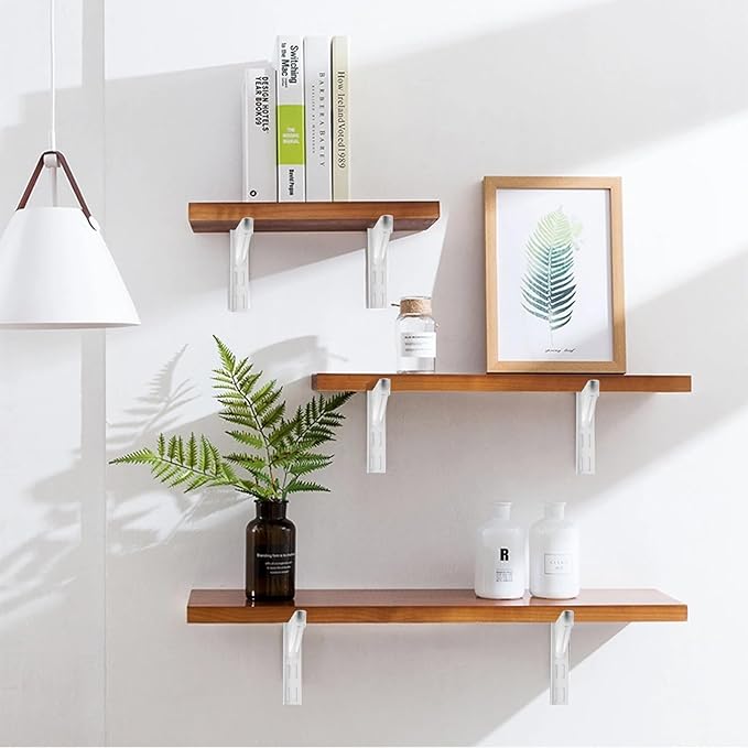 10 Pack 16.5‑Inch Adjustable Wire Shelf Brackets – Heavy‑Duty Double‑Track Closet & Wall Shelving System Supports（White）