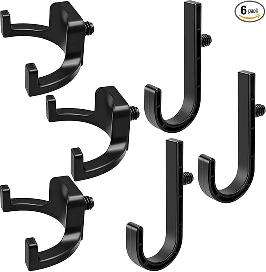 6Pcs Storage Shed Hooks for Suncast/Craftsman, J-Shape and U-Shape Suncast Shed Accessories, Premium ABS Garden Garage Storage Organization, Shed Shelves for Hanging Shed Organization Supplies