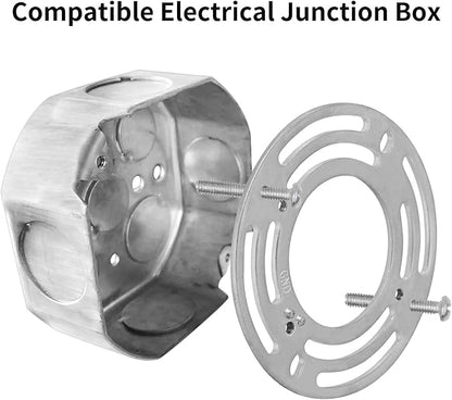2 Pack Universal Fixture Mounting Bracket Heavy Duty 50 LB Rated, 4 Inches Diameter Steel Round Crossbar With Screw for Ceiling Pendant Light, Chandelier, Wall Sconces, Barn Lights