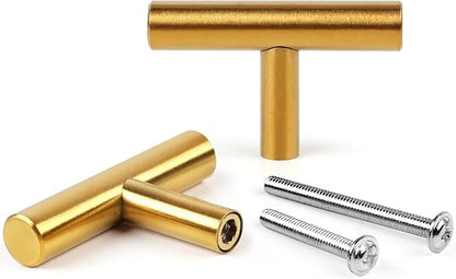 Romeda 12 Pack Gold Cabinet Knobs, 2in Single Hole Cabinet Hardware with Screws 1in & 1.5in, Gold Drawer Pulls for Kitchen Bedroom Furniture