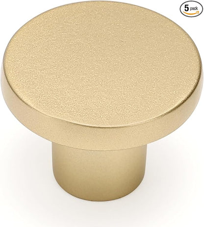 Ravinte 5 Pack Cabinet Knobs Sandy Gold Kitchen Cabinet Knobs Round Dresser Drawer Pulls Closet Door Pulls 1-1/5 Inch