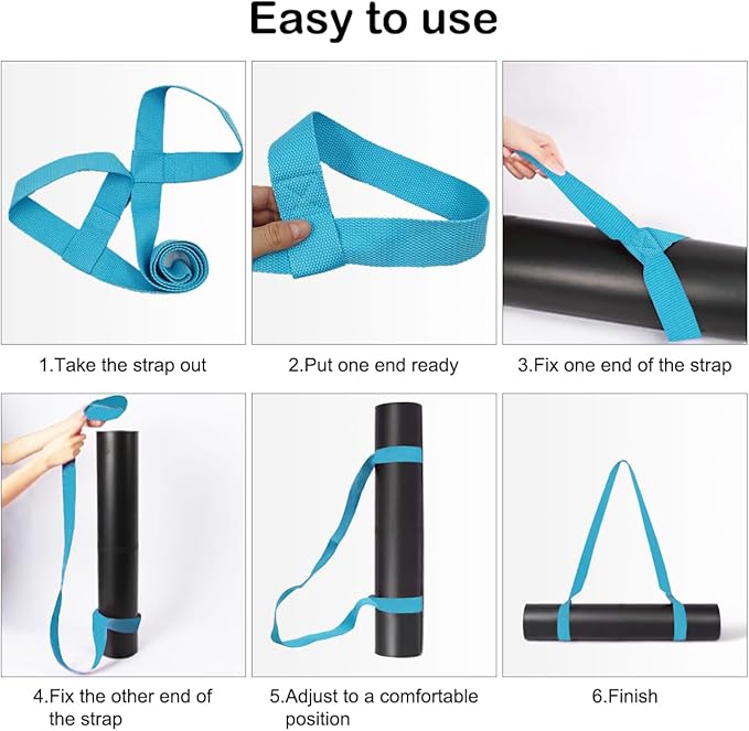 4 Pcs Yoga Mat Strap,Adjustable Yoga Mat Multi-Purpose Straps Carrier Strap Yoga Sling for Yoga Mat Exercise,3 Color