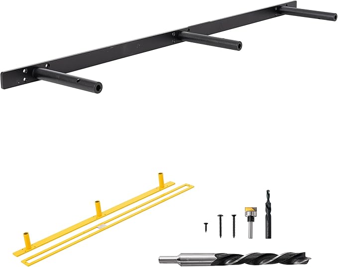 Heavy Duty Floating Shelf Bracket 38 inch, Hidden Shelf Bracket for Mantel and Shelving, Max Load 200 lbs if Mounted on Studs, Invisible Bracket for Floating Shelves (with Premium Build kit)