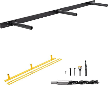 Heavy Duty Floating Shelf Bracket 38 inch, Hidden Shelf Bracket for Mantel and Shelving, Max Load 200 lbs if Mounted on Studs, Invisible Bracket for Floating Shelves (with Premium Build kit)