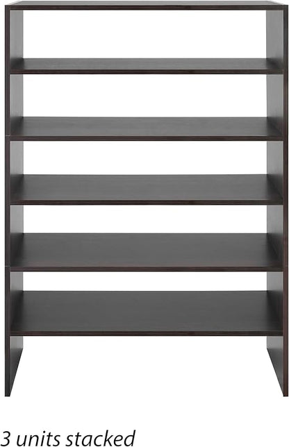 Whitmor Stackable 31" Extra Wide 2-Shelf Storage Organizer, Espresso，2 Pack