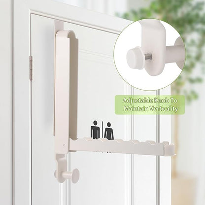 Over The Door Drying Rack, 2 Pack Foldable Over The Door Hooks Hanger for Laundry Clothes Heavy Duty Door Organizer Rack Coat Towels Hanging Storage for Bedroom Bathroom Kitchen