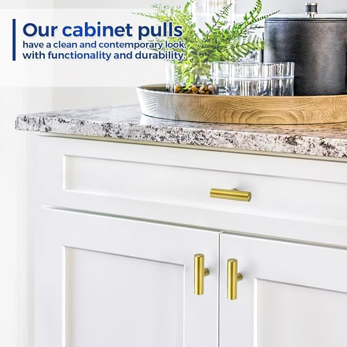 JOY DECOR 60 Pack Cabinet Knobs, Gold Cabinet Handles, 2in Kitchen Cabient Knobs, Single Hole Drawer Knobs for Dresser Drawers