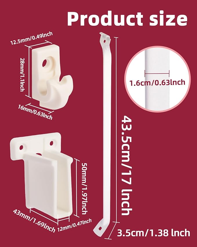 12inch Wire Shelf Brackets for Standard Shelves- 25kg Max Load Rust-Proof Metal Kit w/4 Support Brackets, 4 End & 10 Clips,for Pantry, Closet, Laundry, Utility Storage(42 Count, Excluding Rack)