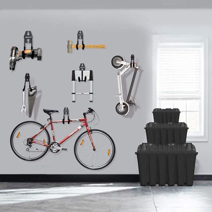 Garage Hooks, 12 Pack Wall Storage Hook Includes 2 Extension Cord Holder, Utility Organization, Heavy Duty Wall Mount Hangers for Hanging Bike, Ladder, Garden Tools
