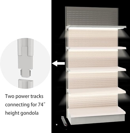 Gondola Shelving Lights 30" kit with 8 pcs 6000K Pure White LED Light Bars, LED Driver and Accessories Suits for Super Market Retail Display Shelves via Magnets to fit Under Shelf (30" 8PCS)