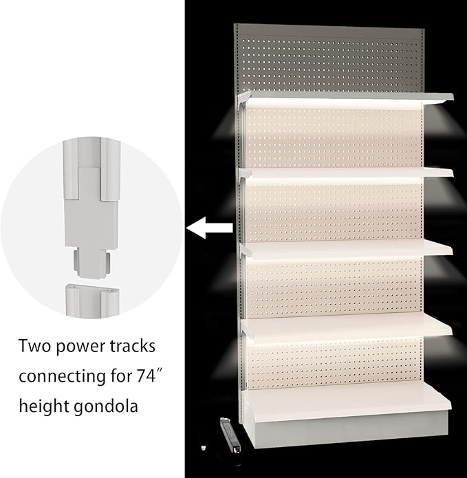 Gondola Shelving Lights 48" kit with 4 pcs 6000K Pure White Light Bars, LED Driver and Accessories Suits for Super Market Retail Display Shelves via Magnets to fit Under Shelf (48“4PCS)