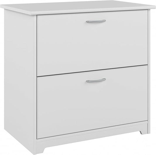 Bush Home Cabot 2 Drawer Lateral File Cabinet in White, Home Office Chest for Letter, Legal, and A4-size Document Storage