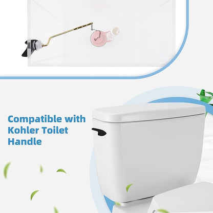 Universal Black Toilet Handle Replacement Kit, Side/Angle Mount Toilet Flush Handle Compatible with Kohler K-GP30324-CP/TOTO/American Standard, Stainless Steel Flapper Chain