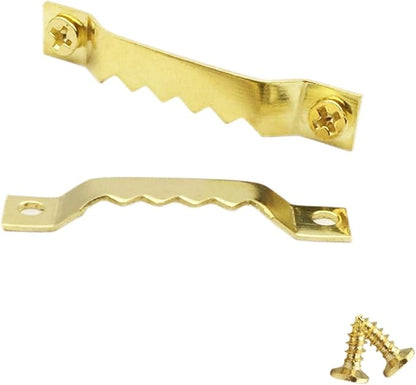 50 Pack Small Sawtooth Picture Hangers Steel Picture Hangers Picture Frames Hangers with Screws Picture Hang Solutions, for Hanging Clock Paintings Artwork Picture Frame Hook Photos(Gold)