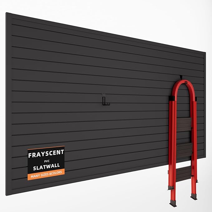 Slat Wall Paneling Garage Slat Wall Storage Systems, Slatwall Panels 4'x8' Slate Board Tool Organization, PVC Panels Organizer Black Slatwall Garage Storage & Organization Products