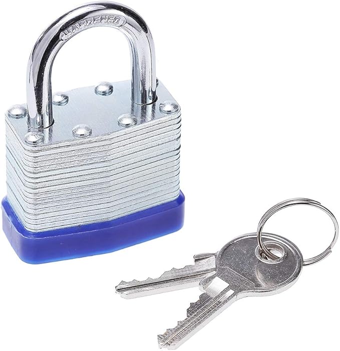 Laminated Steel Key Lock, 1-9/16 in. Wide Body, 2 Padlocks Keyed Alike