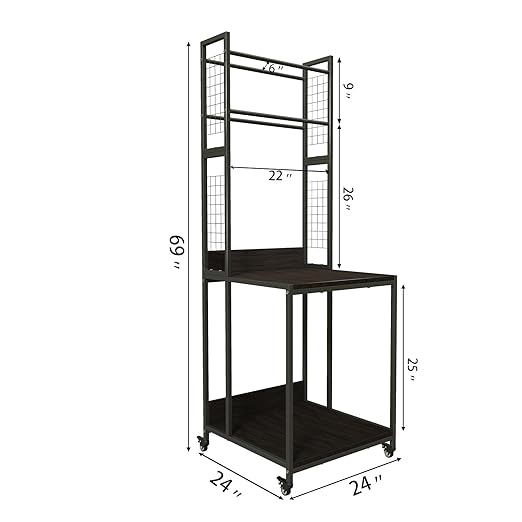 3D Printer Stand with Double Layer 3D Printer Filament Storage Rack, TR22 Heavy Duty Mobile Printer Table with Wheels for Studio Office Storage and Organization