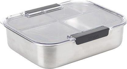 Smash Stainless Steel Bento Lunch Box, 5 Compartments, Black 47.3 fl oz