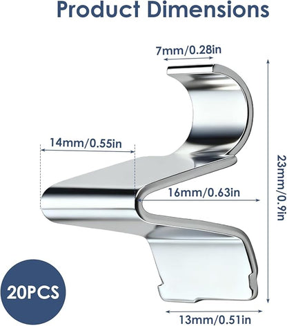 20-Pack Heavy Duty Adjustable Metal Shelf Clips Compatible with Sandusky Cabinets - Thickened 0.59in Big End & 0.31in Insert End for Metal Shelving, Bookcases, and Office Furniture