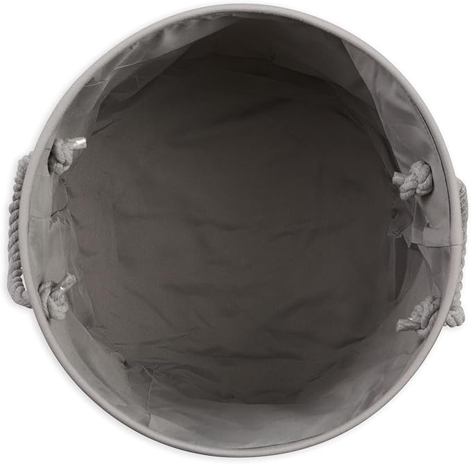 Bone Dry Pet Storage Collection Striped Paw Patch Bin, Large Round, Gray