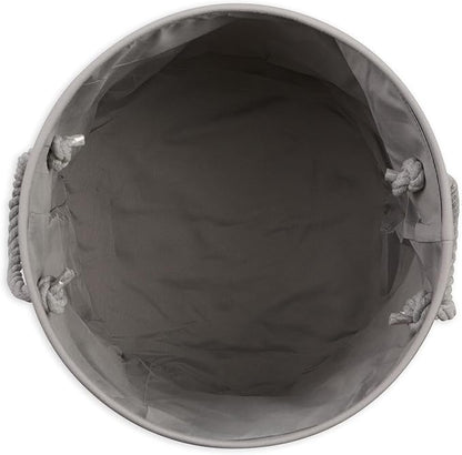 Bone Dry Pet Storage Collection Striped Paw Patch Bin, Large Round, Gray