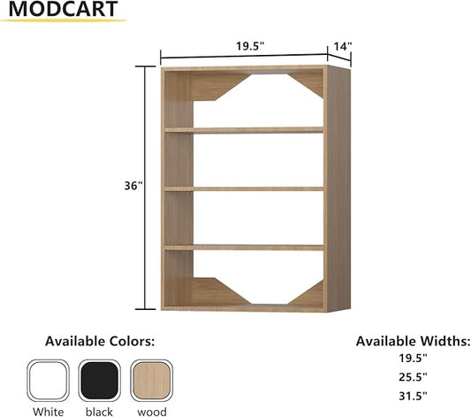 Short Tower Closet Unit, Modular Closet System, Wood Closet System Organizer with Storage for Walk In Closets, Clothing Rack Wardrobe for Hanging Clothes, Bedroom, Wood, 19.5"W