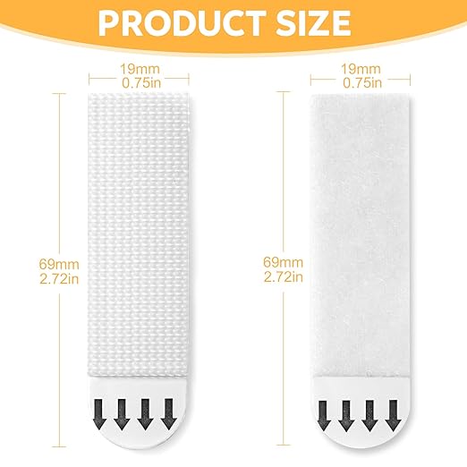Sinnsally Medium Picture Hanging Strips Heavy Duty,20-Pairs(40 Strips) Sticky Picture Hangers for Walls Hanging Without Nail,Damage Free No Nails Refill Adhesive Poster Frame Mounting, White