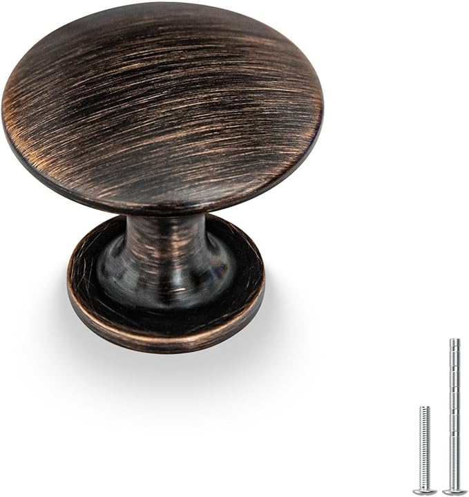 homdiy 25 Pack Cabinet Knobs Oil Rubbed Bronze Drawer Knobs Cabinet Hardware Solid Kitchen Pulls for Dresser Drawers