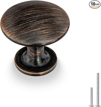 homdiy 10 Pack Cabinet Knobs Oil Rubbed Bronze Cabinet Knobs Zinc Alloy Drawer Pulls Kitchen Cupboard