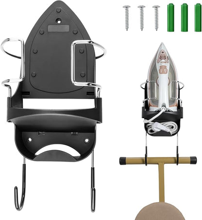 Alpinista Ironing Board Hanger Wall Mount Ironing Board Holder Wall Mount for Laundry Rooms Storage Organizer, Black