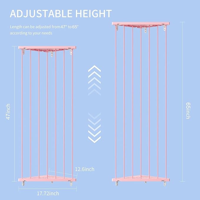 Stuffed Animal Storage Shelf Organizer(Patented) - Corner Stuffed Animal Holder Length Adjustable - Wall Plush Storage for Nursery Playroom Bedroom Kids Room (Pink+Light, Standard)