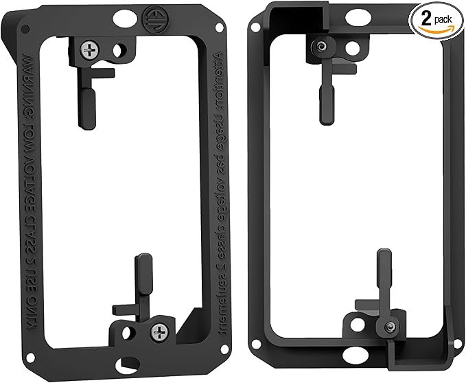 BestMounts Low Voltage Mounting Bracket 1 Gang, 2 Pack for Single Gang Wall Plate, Telephone Wires, Network Cables, HDMI, Coaxial, Speaker Cables - Low Voltage Box Cable Wall Plate Bracket, Mud Ring