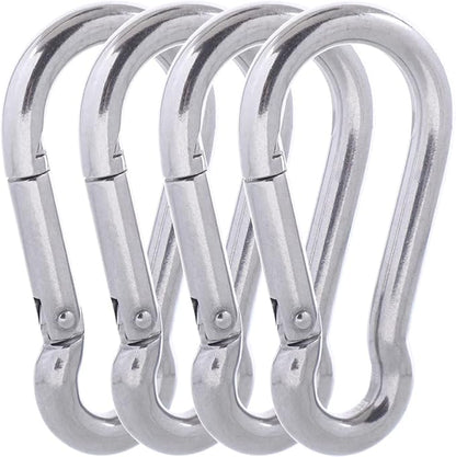 Carabiner Clips, 316 Stainless Steel Carabiner Clip, Heavy Duty Carabiner Hooks, Keychain Carabiners, Multi-Purpose Spring Snap Hook for Dog Leash, Outdoor Camping, Swing, Hammock