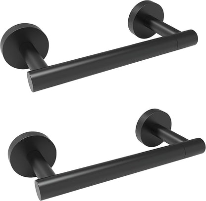 Matte Black 2 Pack Toilet Paper Holder SUS304 Stainless Steel Double Post Pivoting Toilet Paper Roll Holder Wall Mounted Toilet Tissue Holder for Commercial Bathroom RV