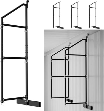 Heavy Duty Shipping Container Shelving Bracket Kit (4-Pack) - 3-Tier Hanging Shelving Rack (19" D x 62" H), Universal Cargo Container Brackets
