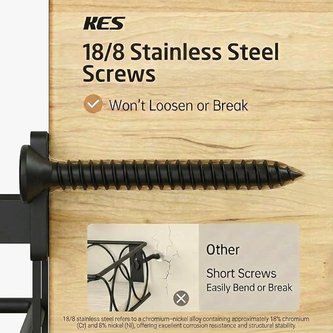 KES Ironing Board Hanger Wall Mount with 90lb High-Capacity, 3X Heavy Duty Ironing Board Holder with T&V Shaped Hooks, Extra Large Storage Basket, No Breaking Sturdy Screws Included, Black, HIR502-BK
